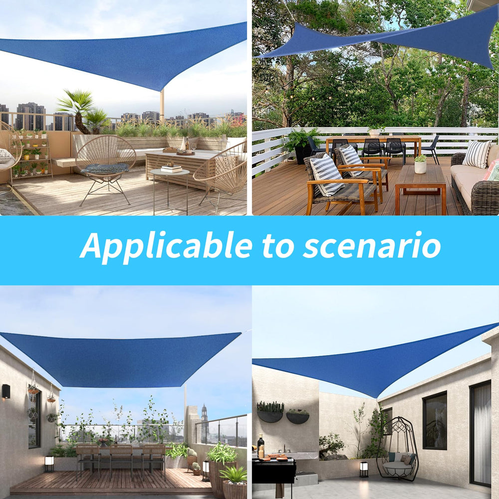 Close-up of Shade&Beyond blue shade sail fabric