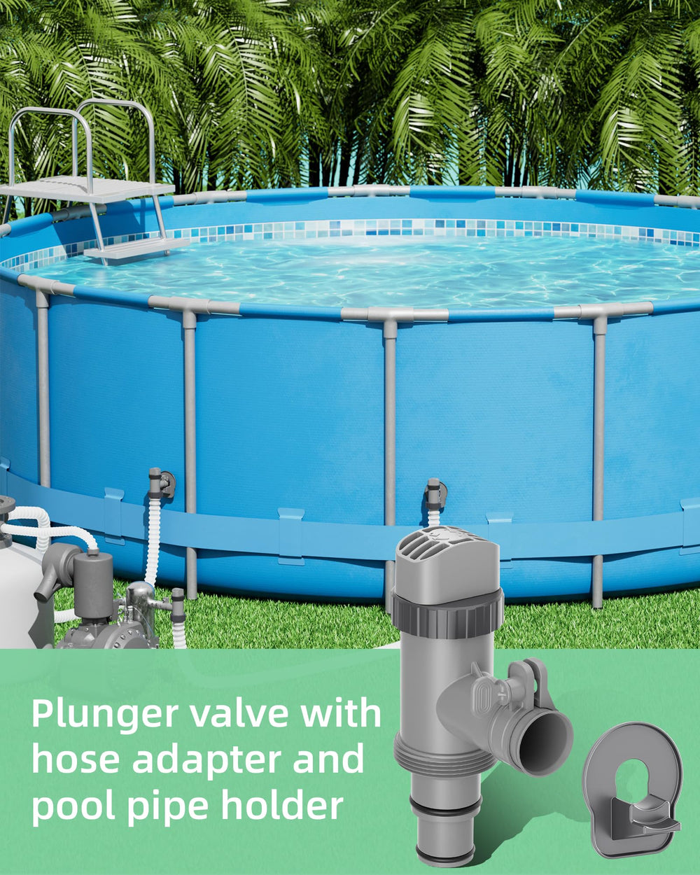 Close-up of SHAPON plunger valve and hose holders