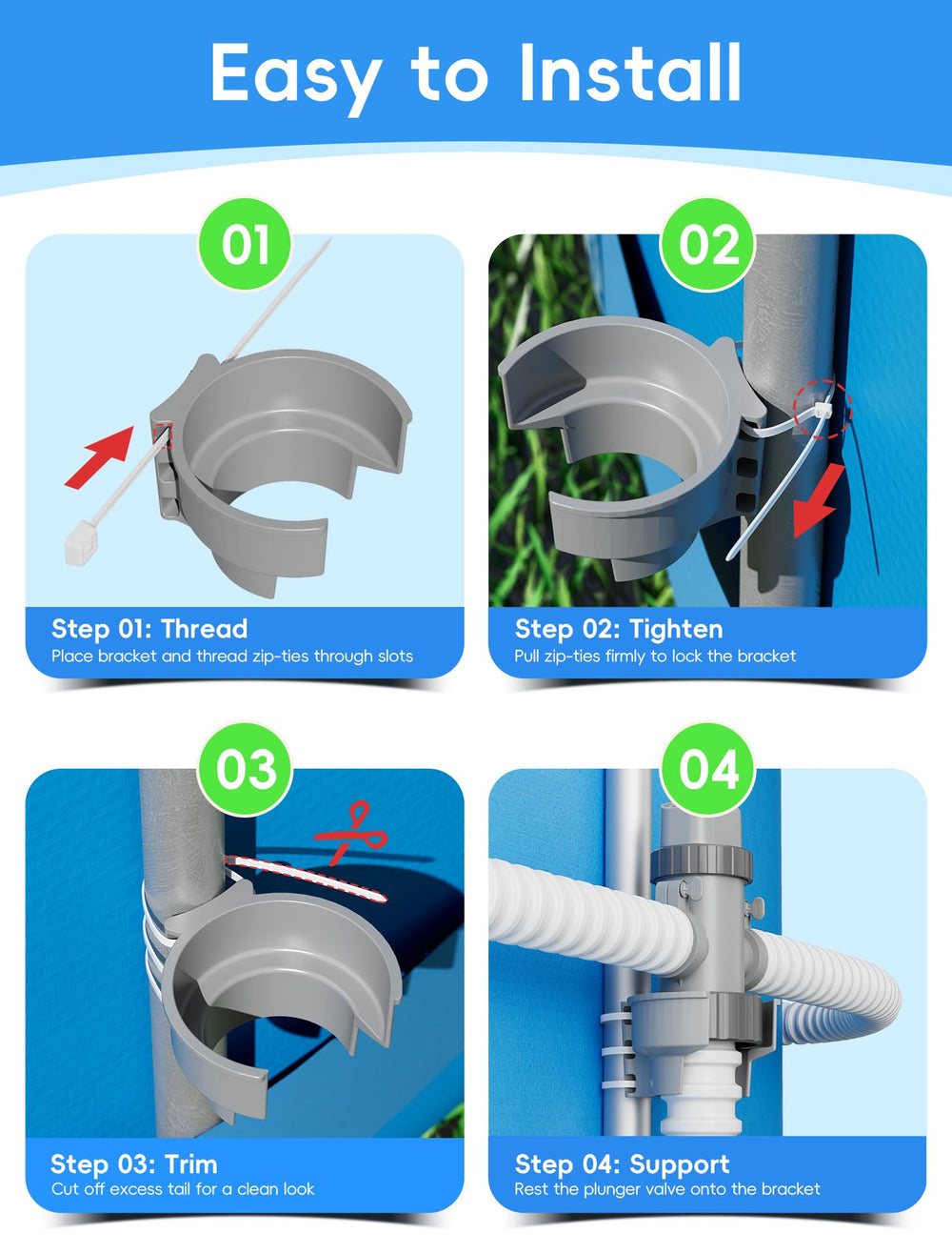Close-up of SHAPON Pool Plunger Valve Support Bracket rubber pad