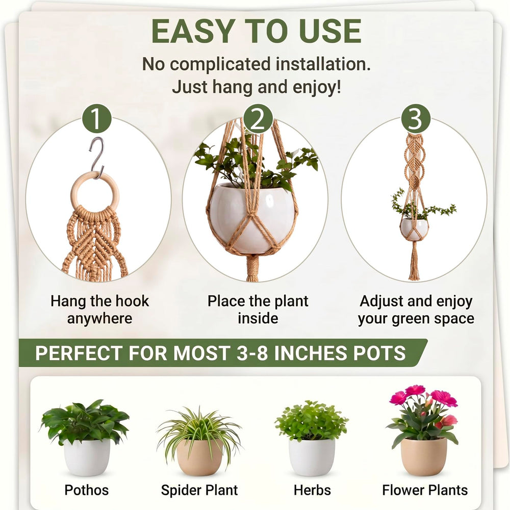 Close-up of Shappy Boho Macrame Plant Hanger woven details
