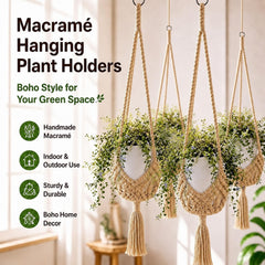 Close-up of Shappy macrame plant hanger spiral knot design