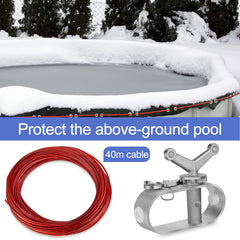 Close-up of Shappy Pool Cover Cable and Winch Kit