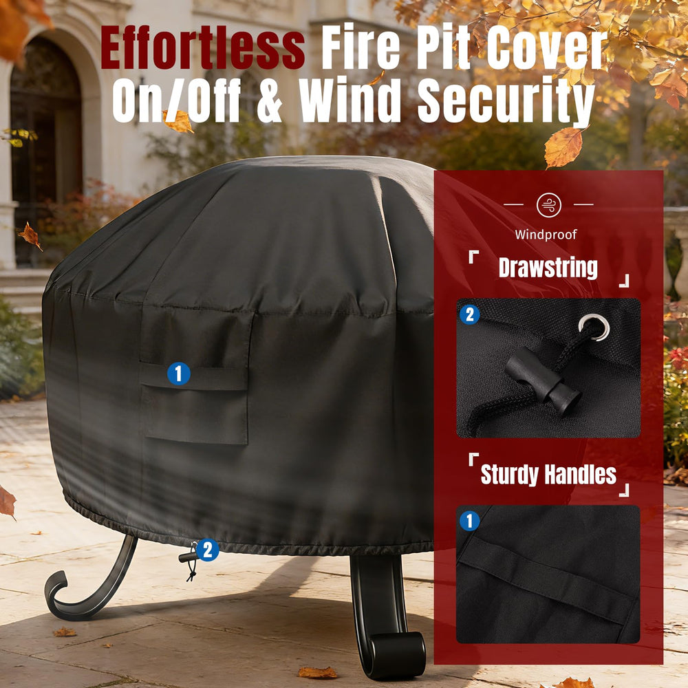 Close-up of SHINESTAR Fire Pit Cover Round 36-inch fabric