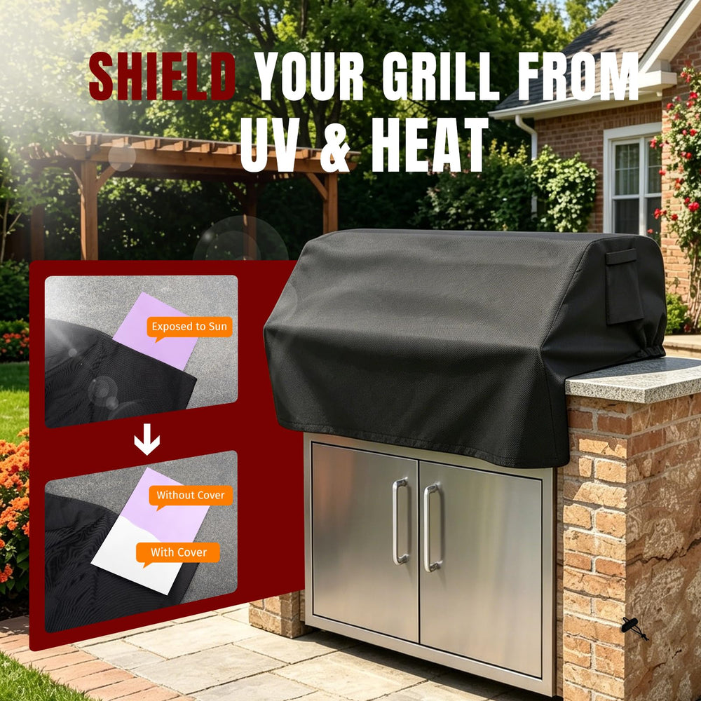 Close-up of SHINESTAR grill cover handles for easy installation