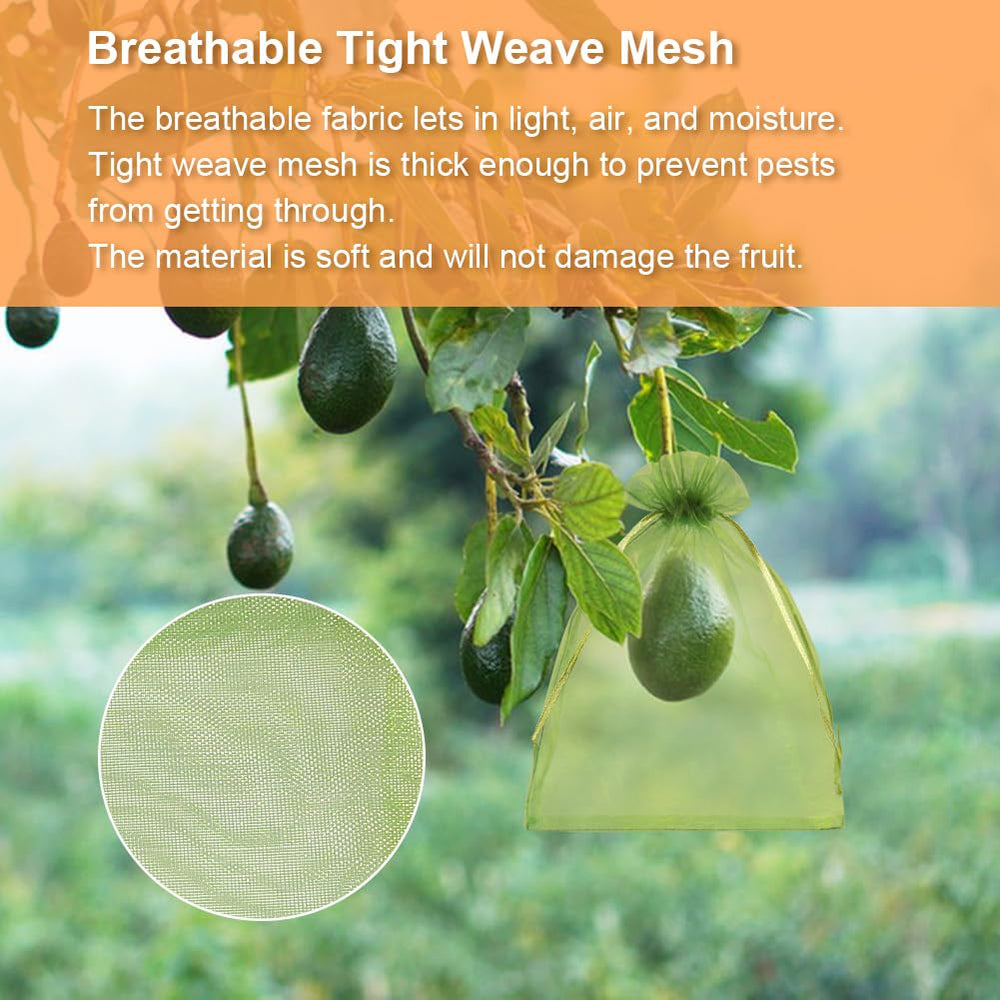 Close-up of Shintop drawstring closure on fruit protection bag