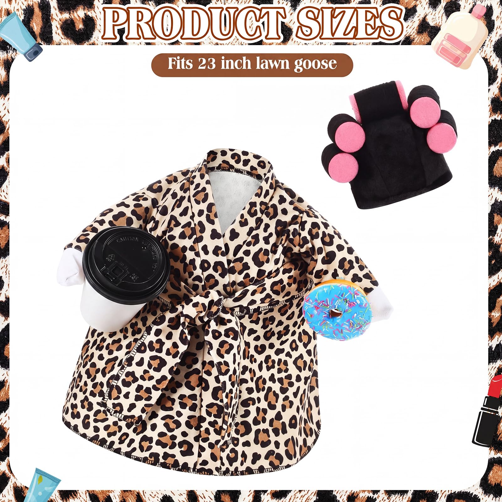 Close-up of Shyyween Lady Porch Goose outfit curler and bathrobe