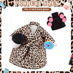 Close-up of Shyyween Lady Porch Goose outfit curler and bathrobe