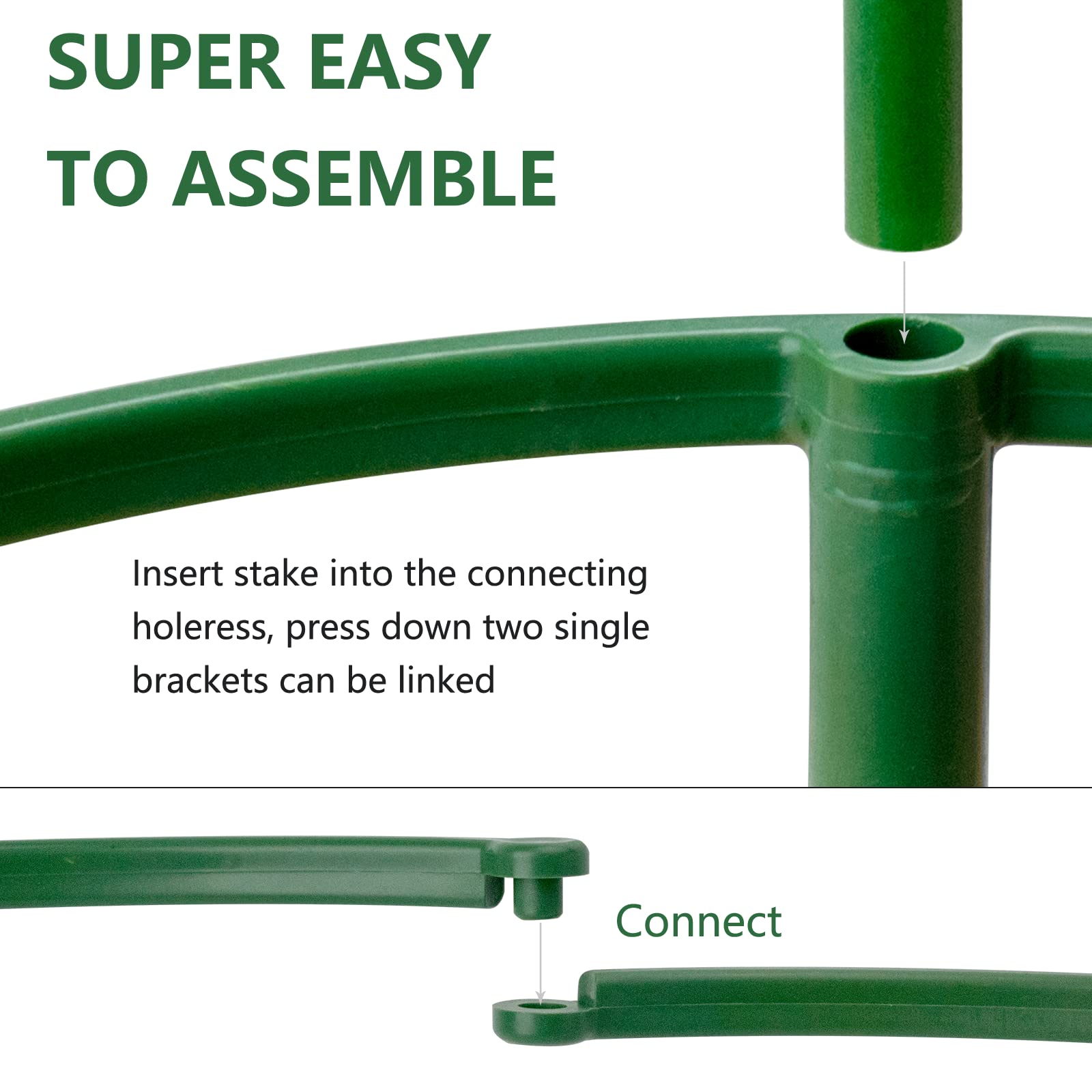 Close-up of SIBRANT plant support stakes for climbing plants