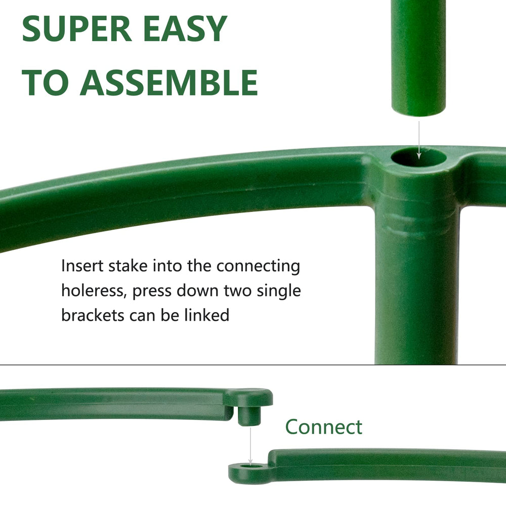 Close-up of SIBRANT plant support stakes for climbing plants