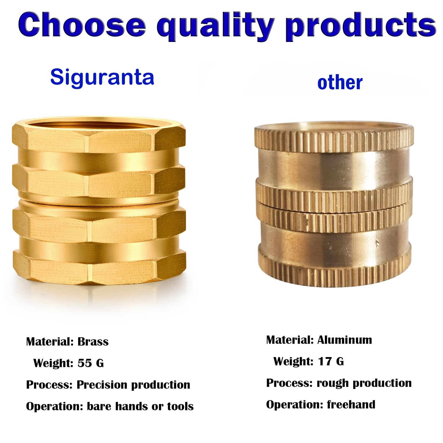 Close-up of SIGURANTA 3/4 GHT brass connector