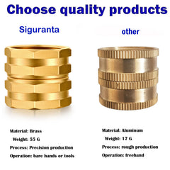 Close-up of SIGURANTA 3/4 GHT brass connector
