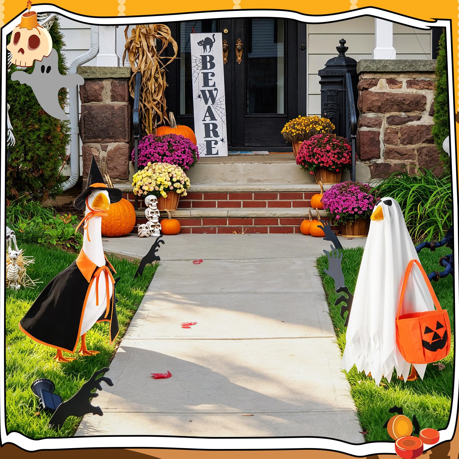 Close-up of Silicherry Halloween Goose Outfit's cloth material