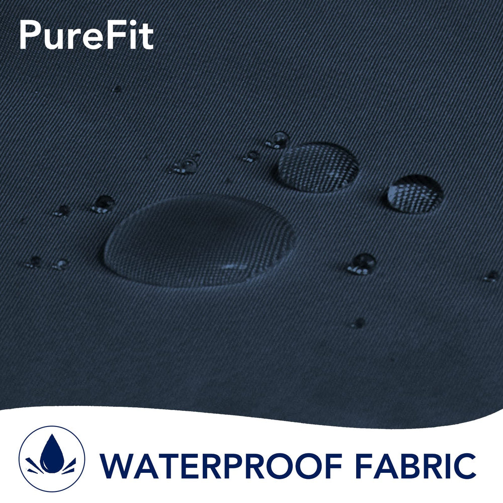 Close-up of silver rust-proof grommet on PureFit curtain