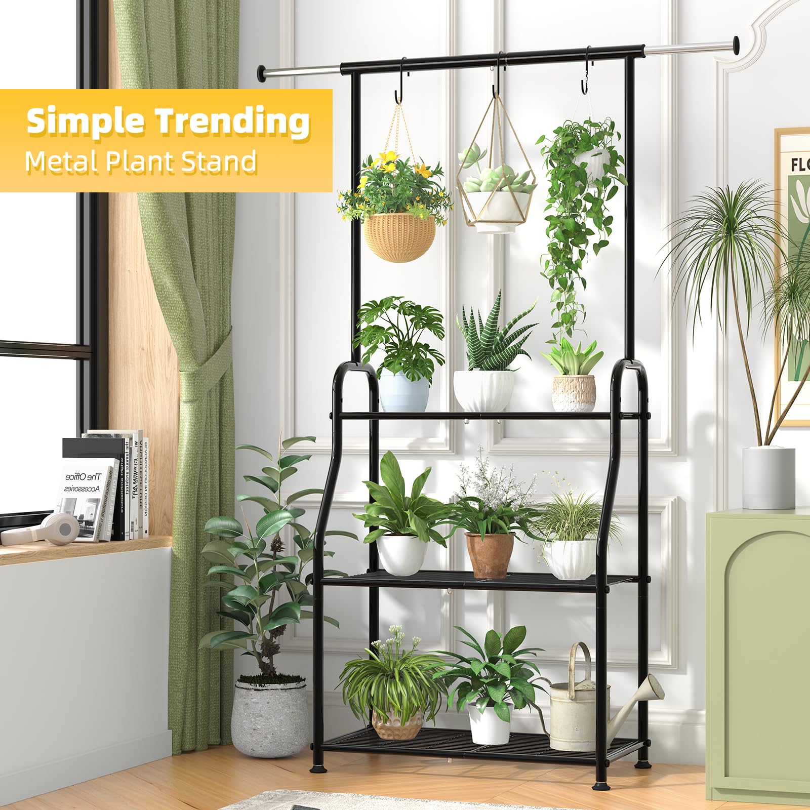 Close-up of Simple Trending Plant Stand's sturdy metal construction