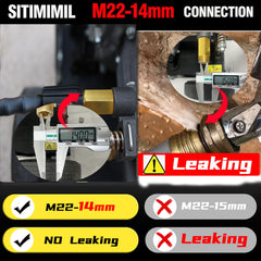Close-up of SITIMIMIL pressure washer hose connectors