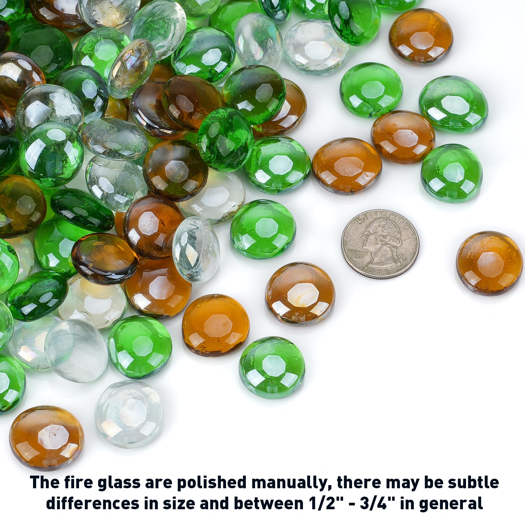 Close-up of Skyflame fire glass beads showing texture