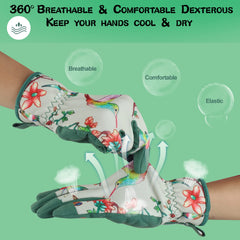 Close-up of SLARMOR Gardening Gloves showing reinforced fingertips