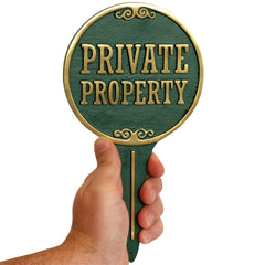 Close-up of SmartSign Private Property sign details