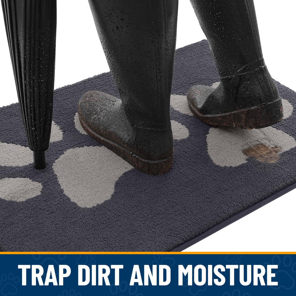 Close-up of Smiry Dog Door Mat's rubber backing
