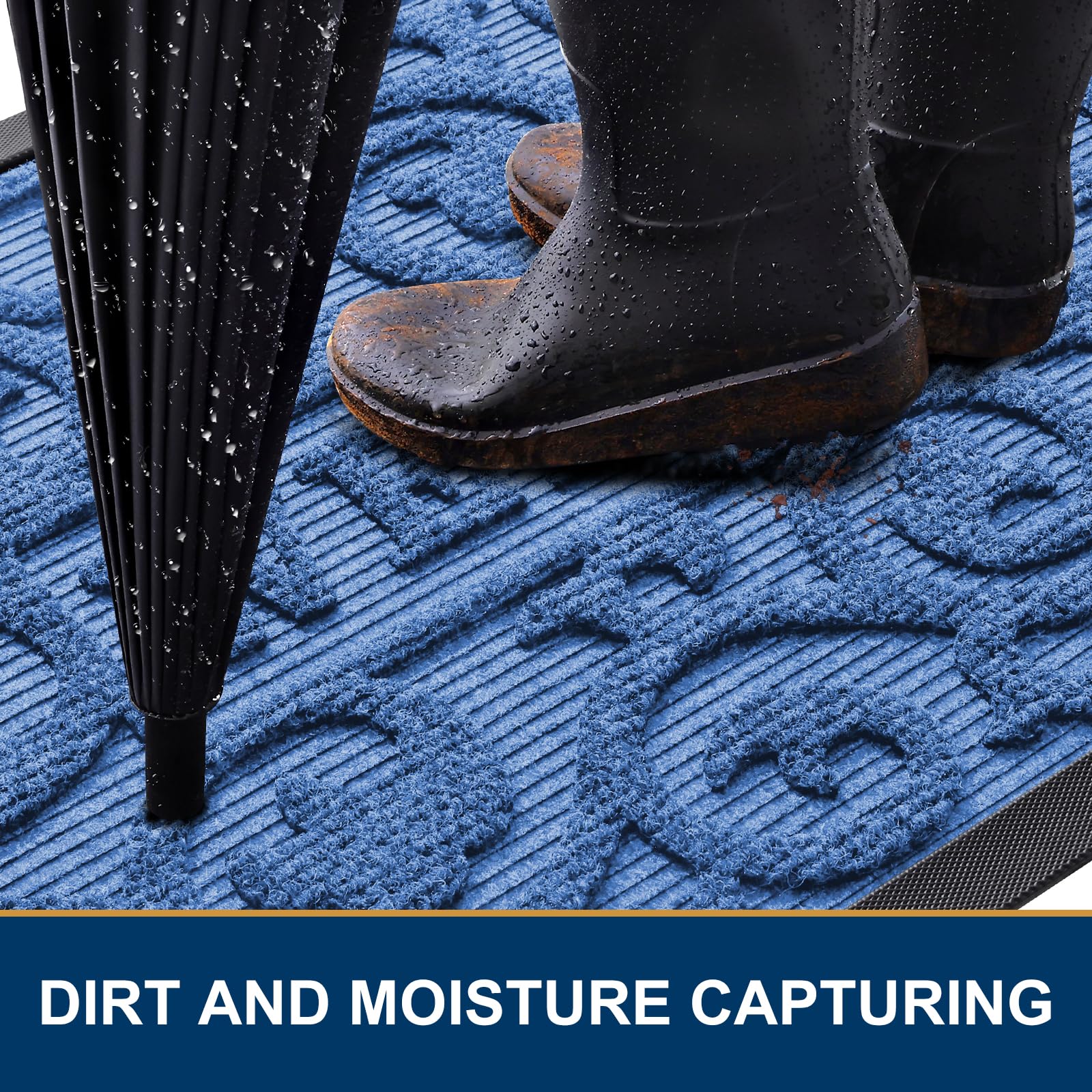 Close-up of Smiry doormat non-slip rubber backing