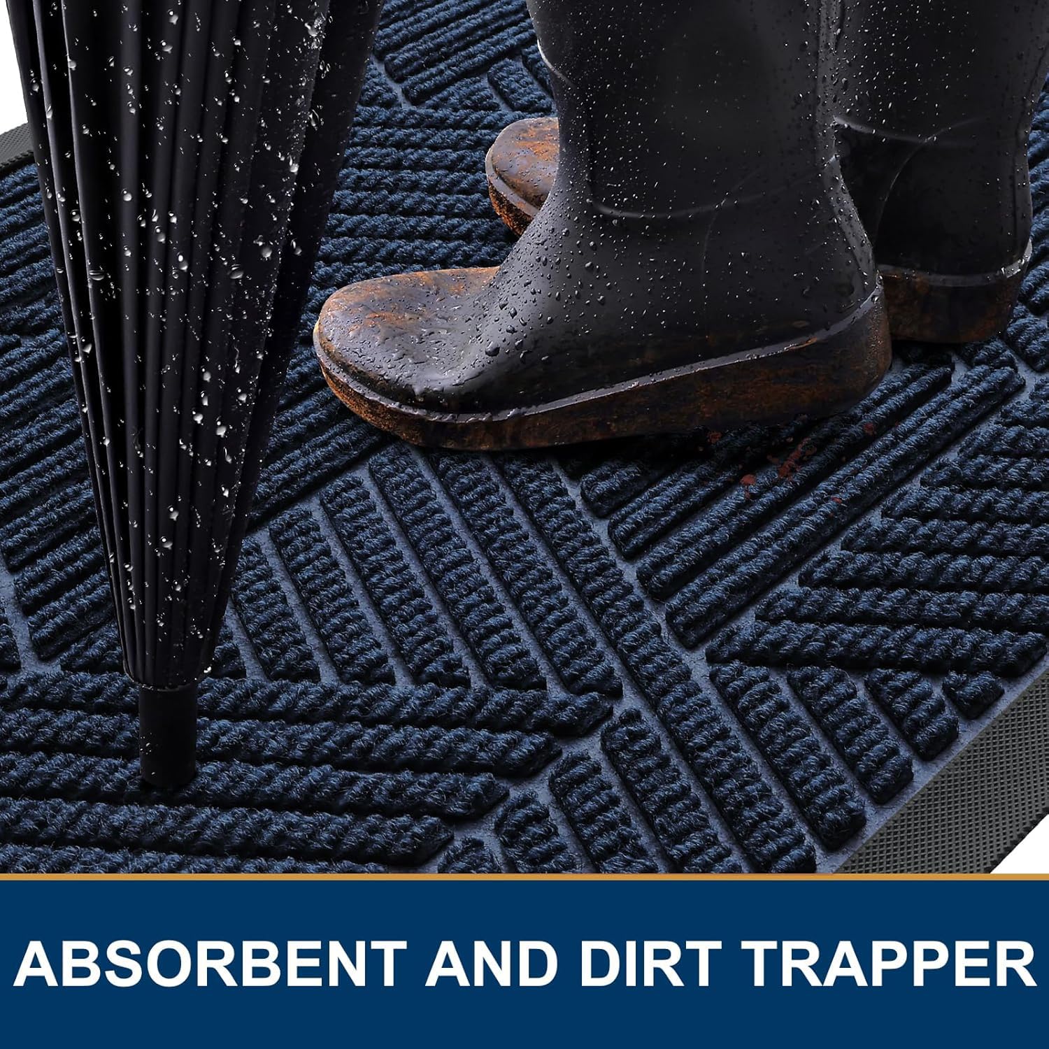 Close-up of Smiry doormat non-slip rubber backing