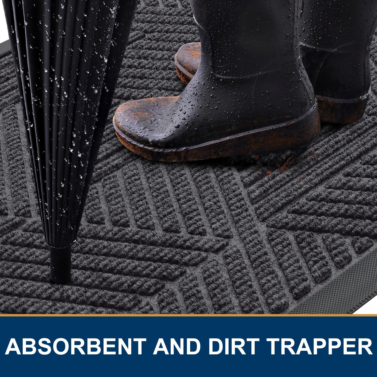 Close-up of Smiry doormat rubber backing