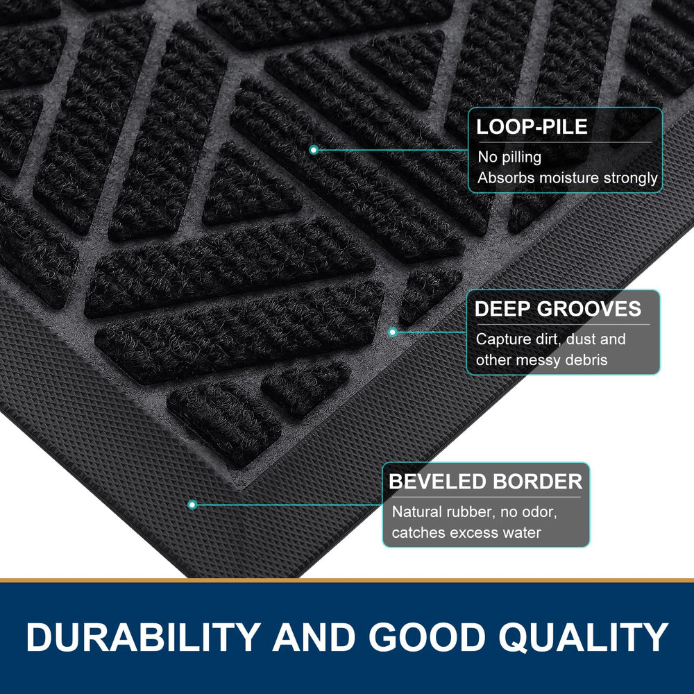 Close-up of Smiry doormat's deep grooves