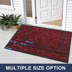 Close-up of Smiry Leaf doormat foliage design