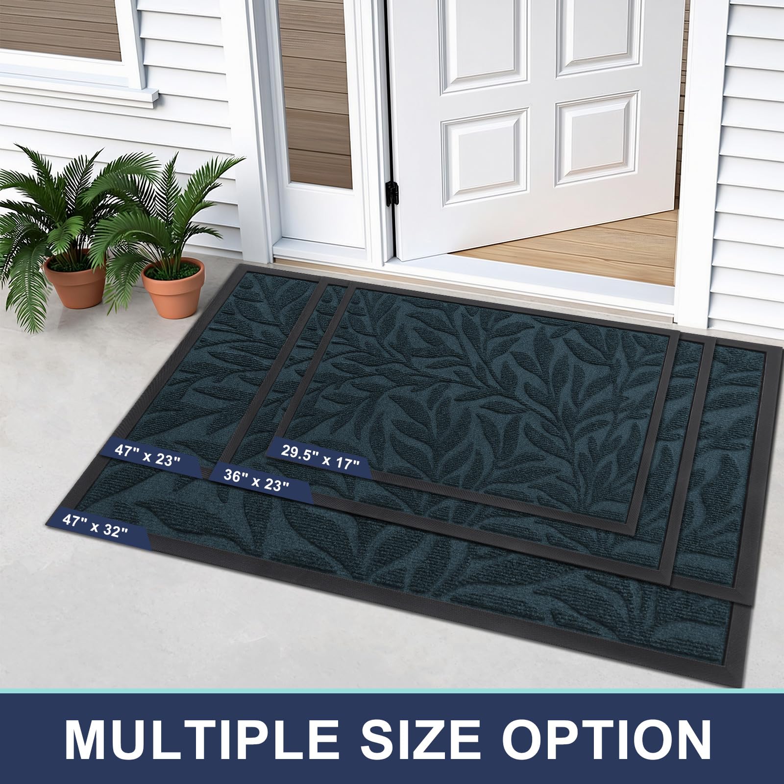 Close-up of Smiry Leaf Doormat texture and grooves
