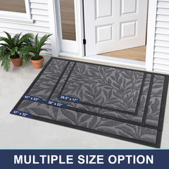 Close-up of Smiry Leaf Front Door Mat texture and foliage design