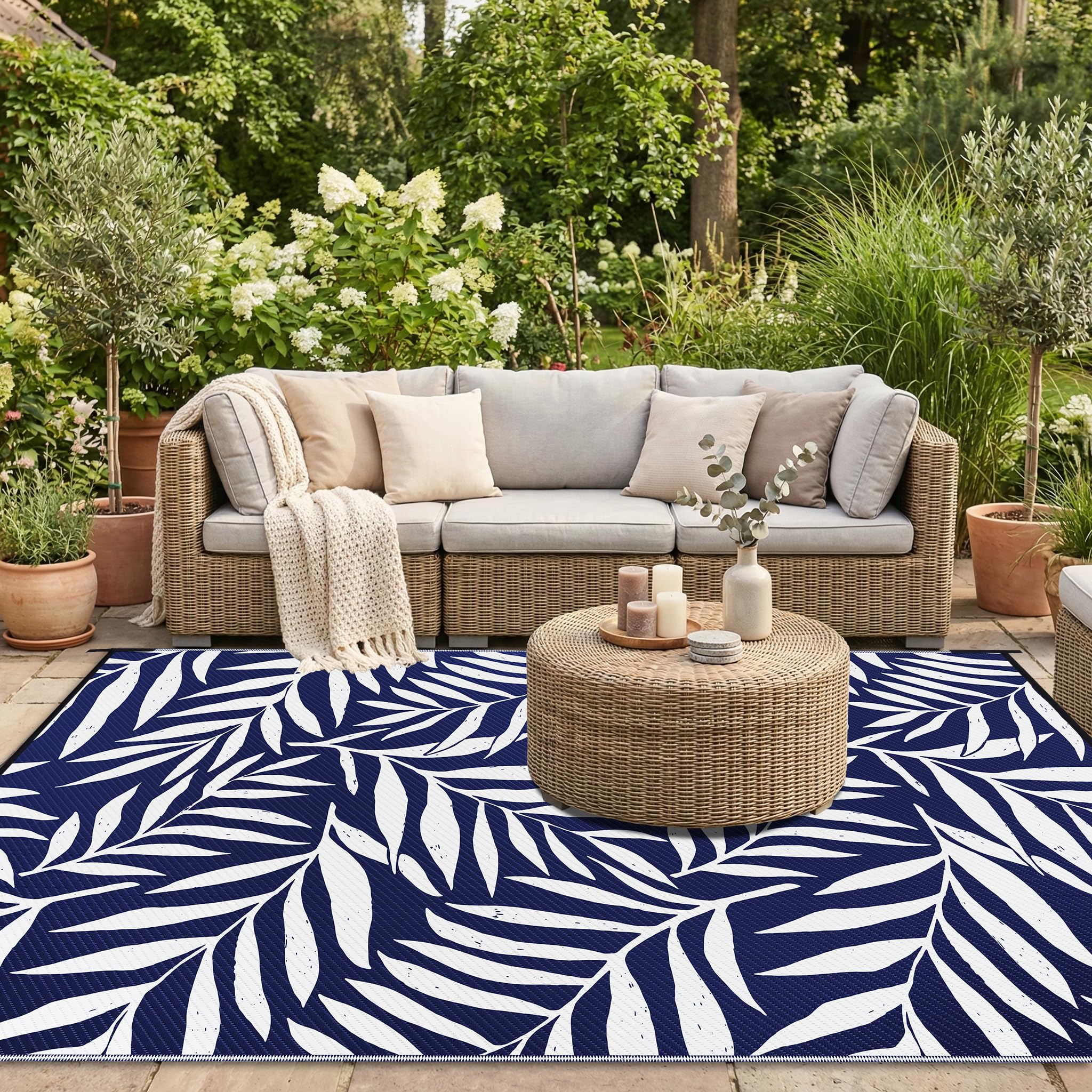 Close-up of Smiry Outdoor Rug texture and fabric