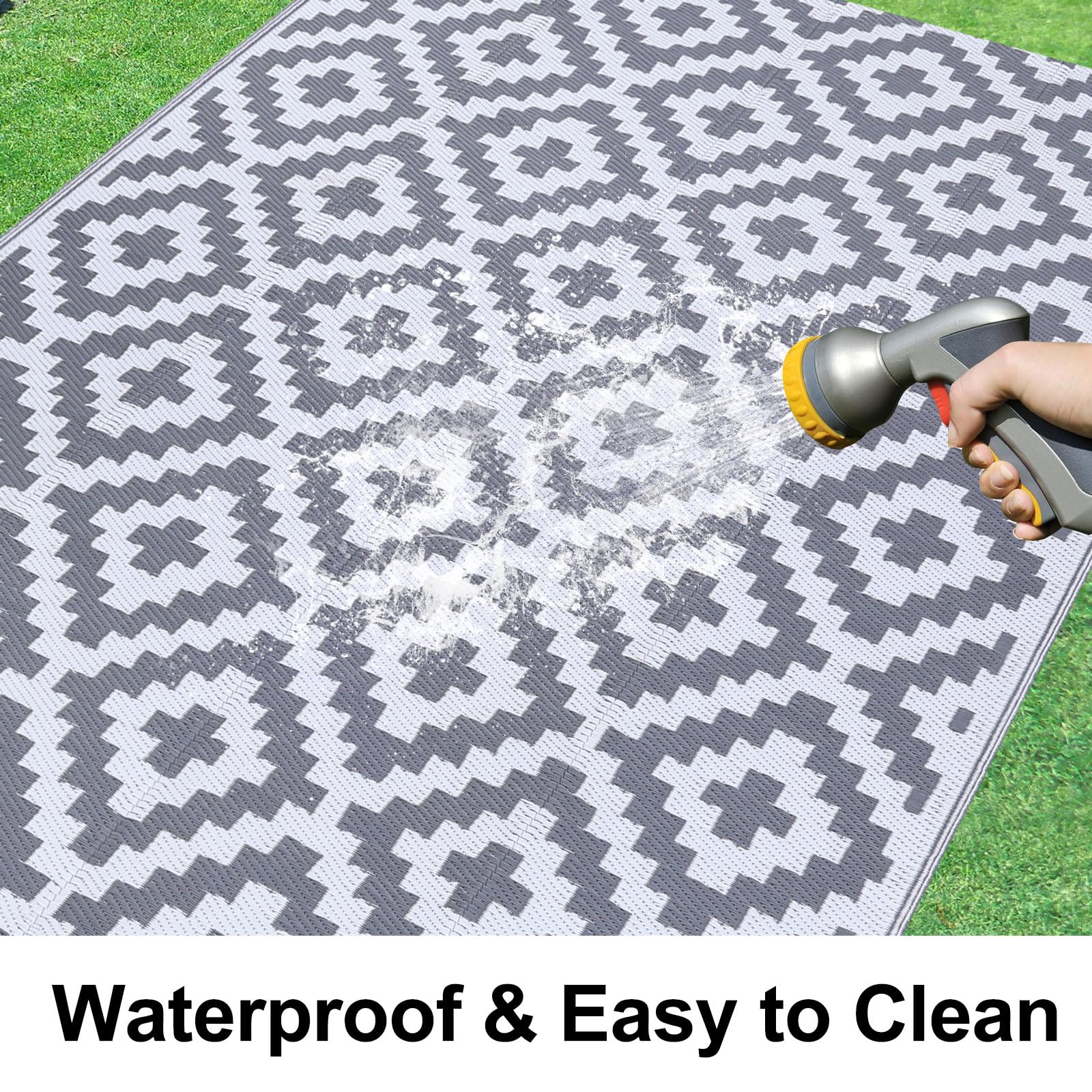 Close-up of Smiry Outdoor Rug texture and pattern