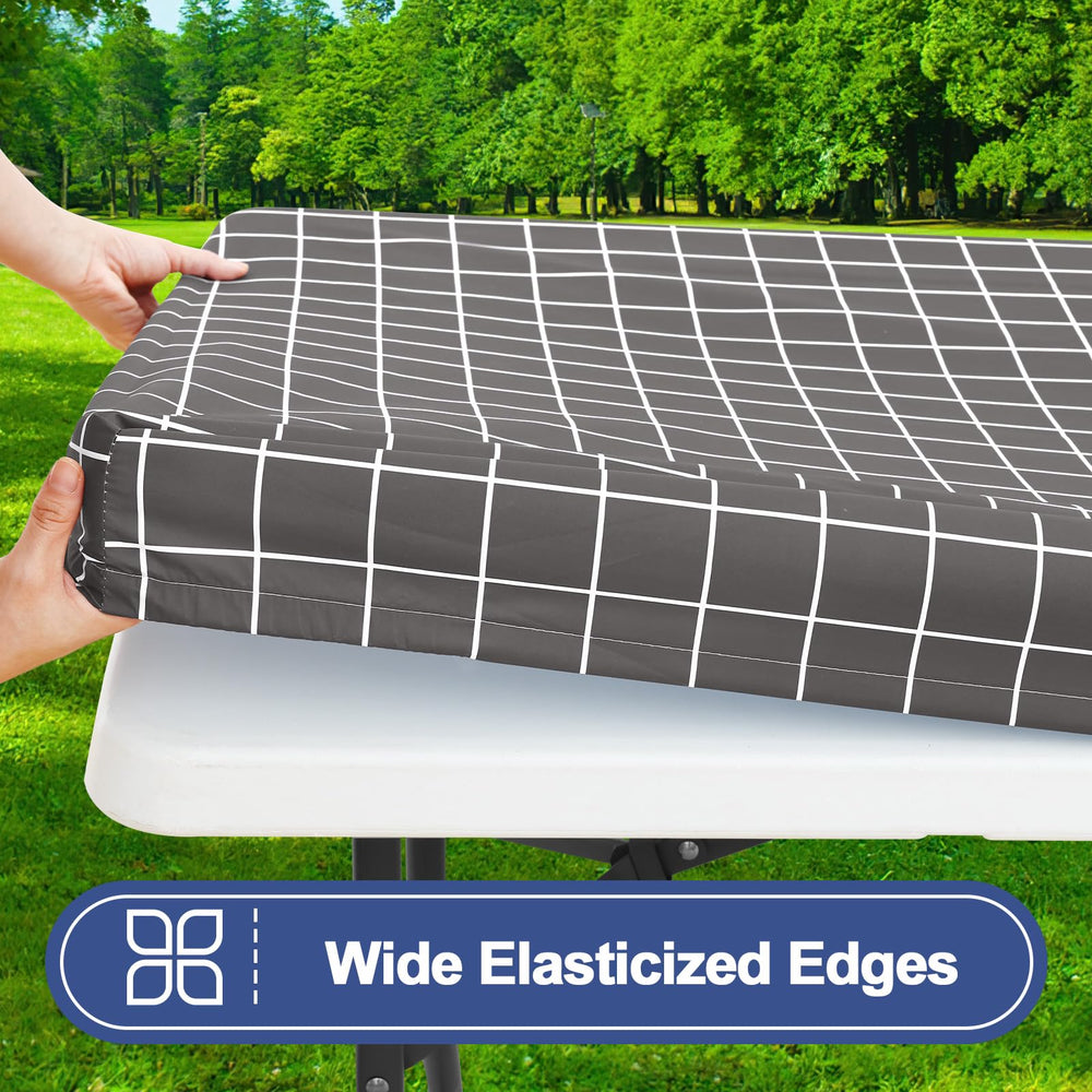 Close-up of Smiry picnic table cover showing waterproof material