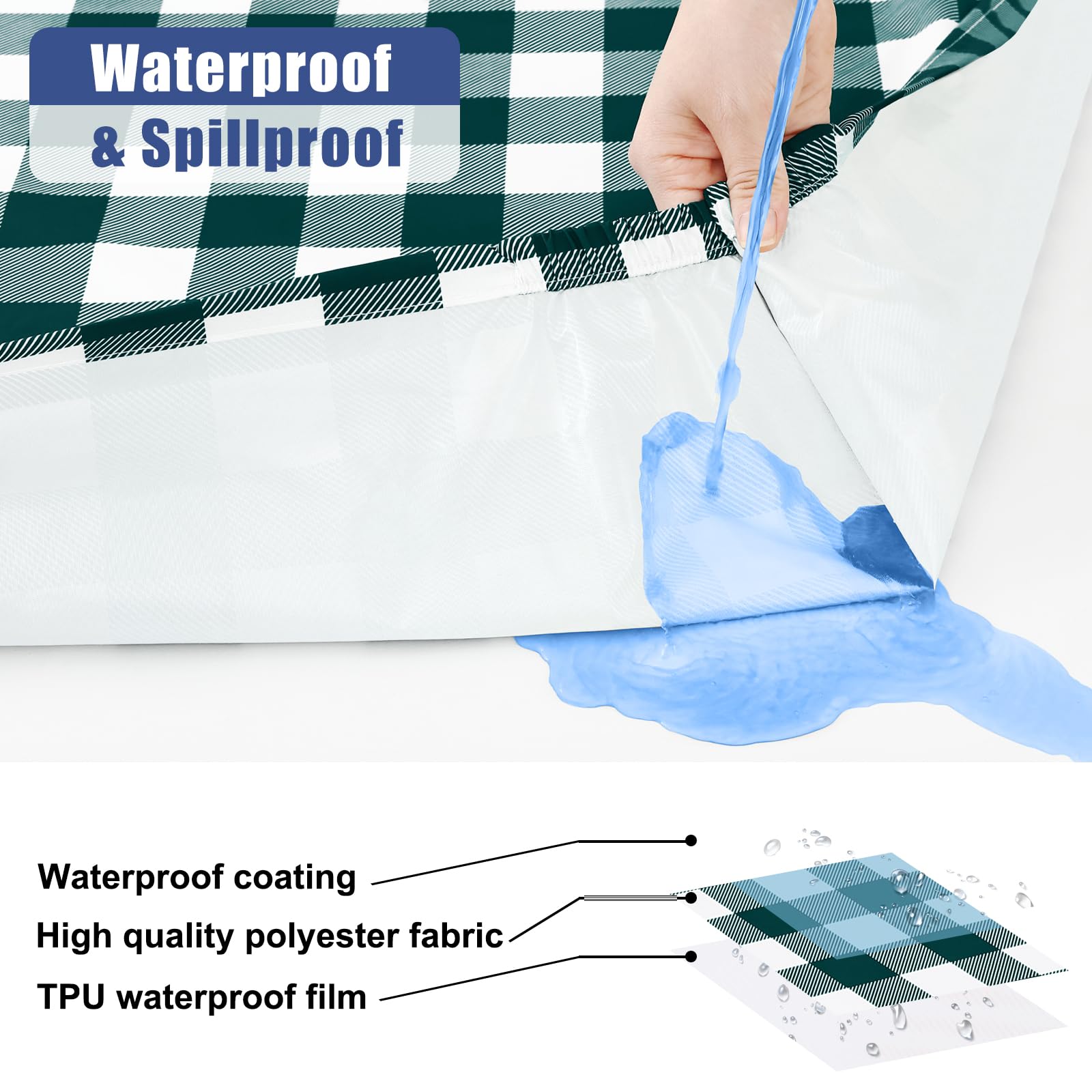 Close-up of Smiry picnic table cover showing waterproof surface