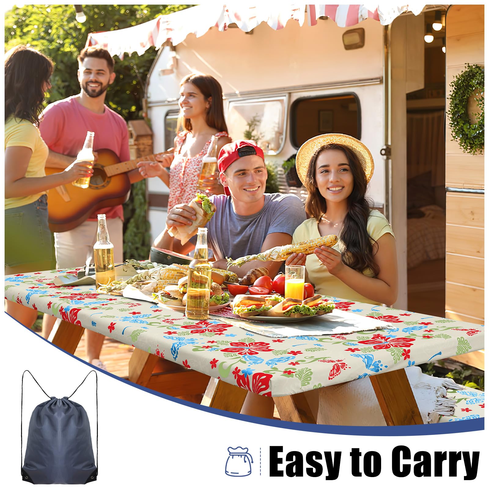 Close-up of Smiry waterproof picnic table cover