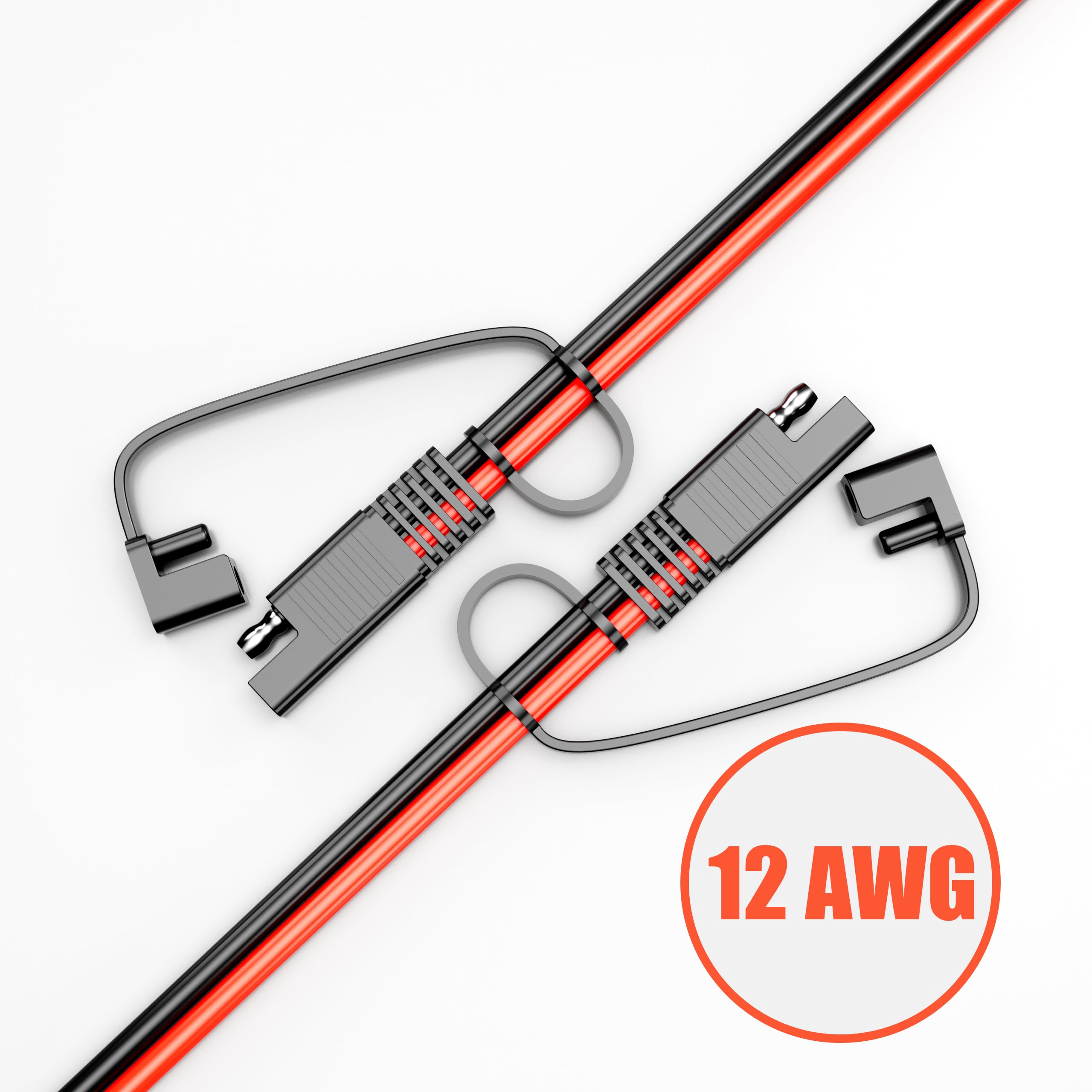 Close-up of SNLLMZI SAE Extension Cable 12AWG connectors