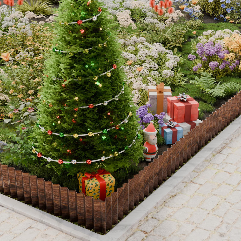 Close-up of SnugNiture garden edging showing corrugated design