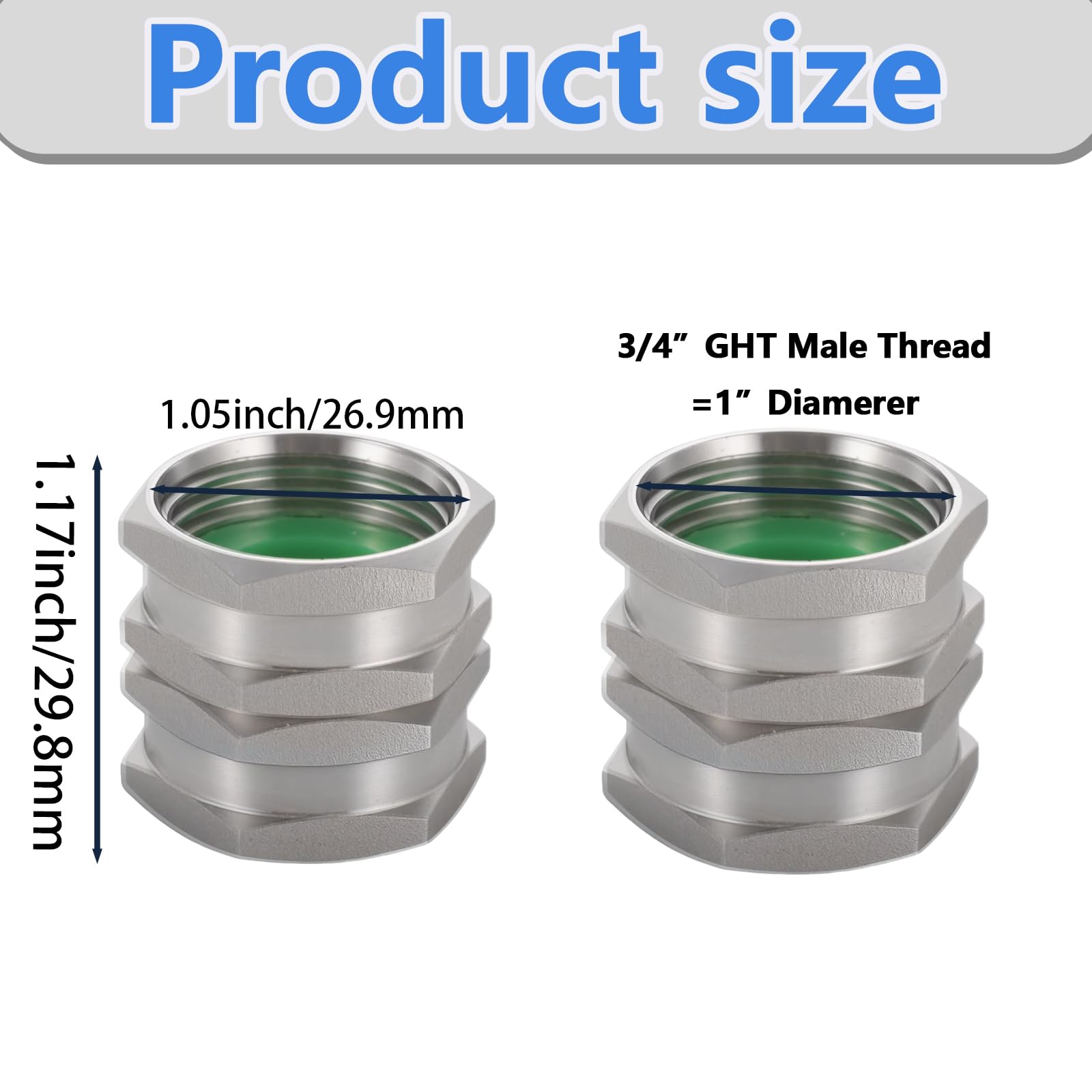 Close-up of SNUTUYA stainless steel garden hose connector