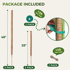 Close-up of Snuvid moss pole made from eco-friendly coconut coir