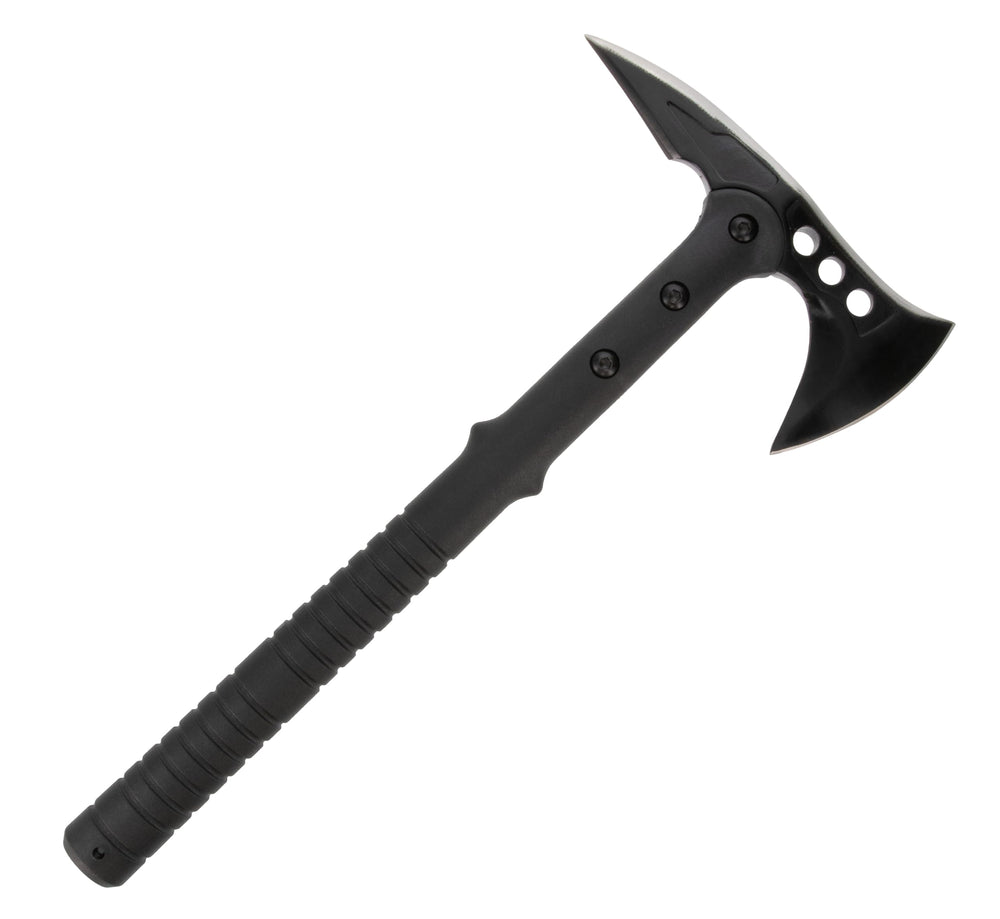 Close-up of SOG Apocalypse Edge Axe blade showing 3.75 inch length