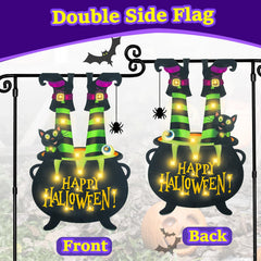 Close-up of solar panel on FLAGMESAGE Halloween Lighted Garden Flag