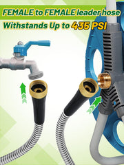 Close-up of solid brass fittings on Beeplove garden hose