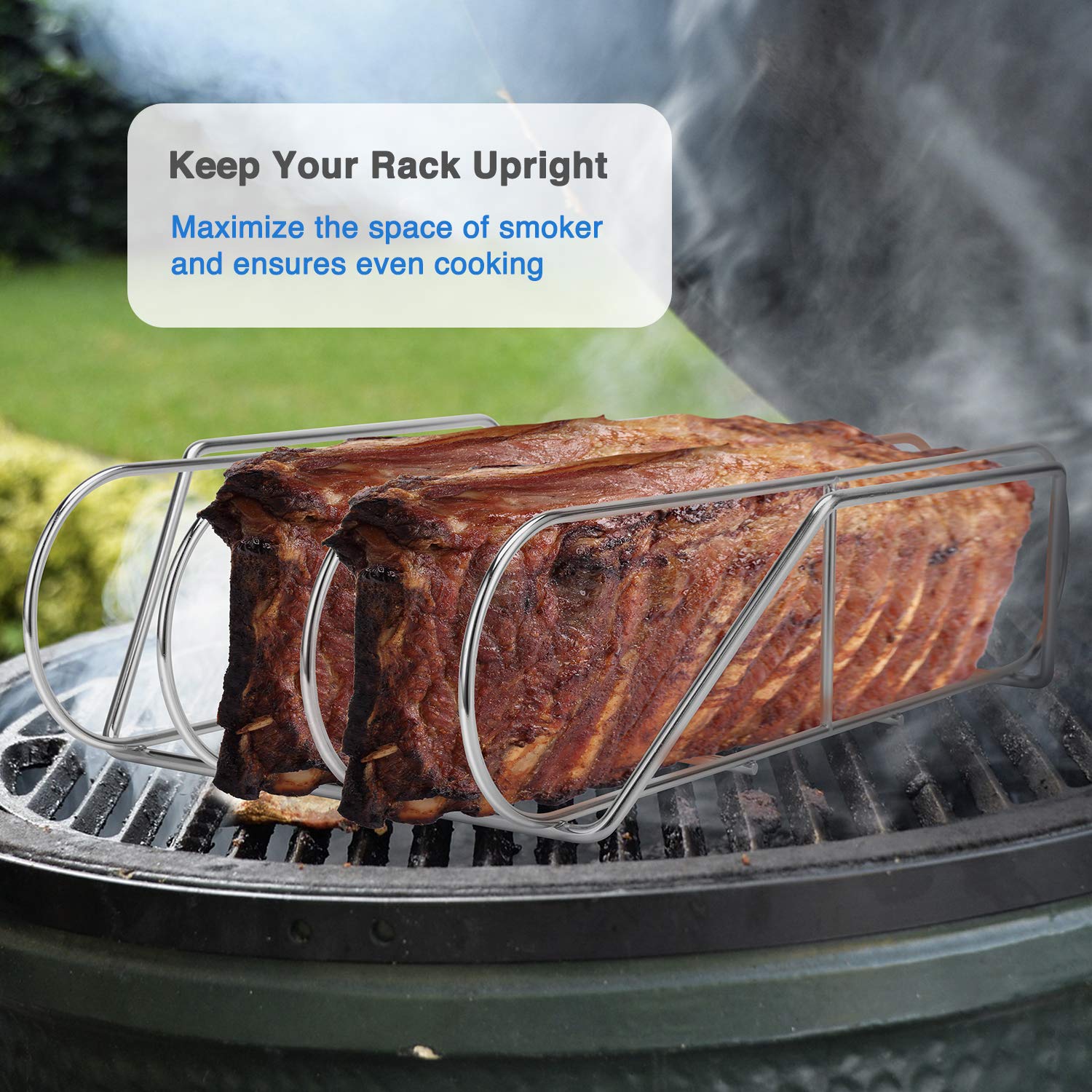 Close-up of SOLIGT rib rack's stainless steel material