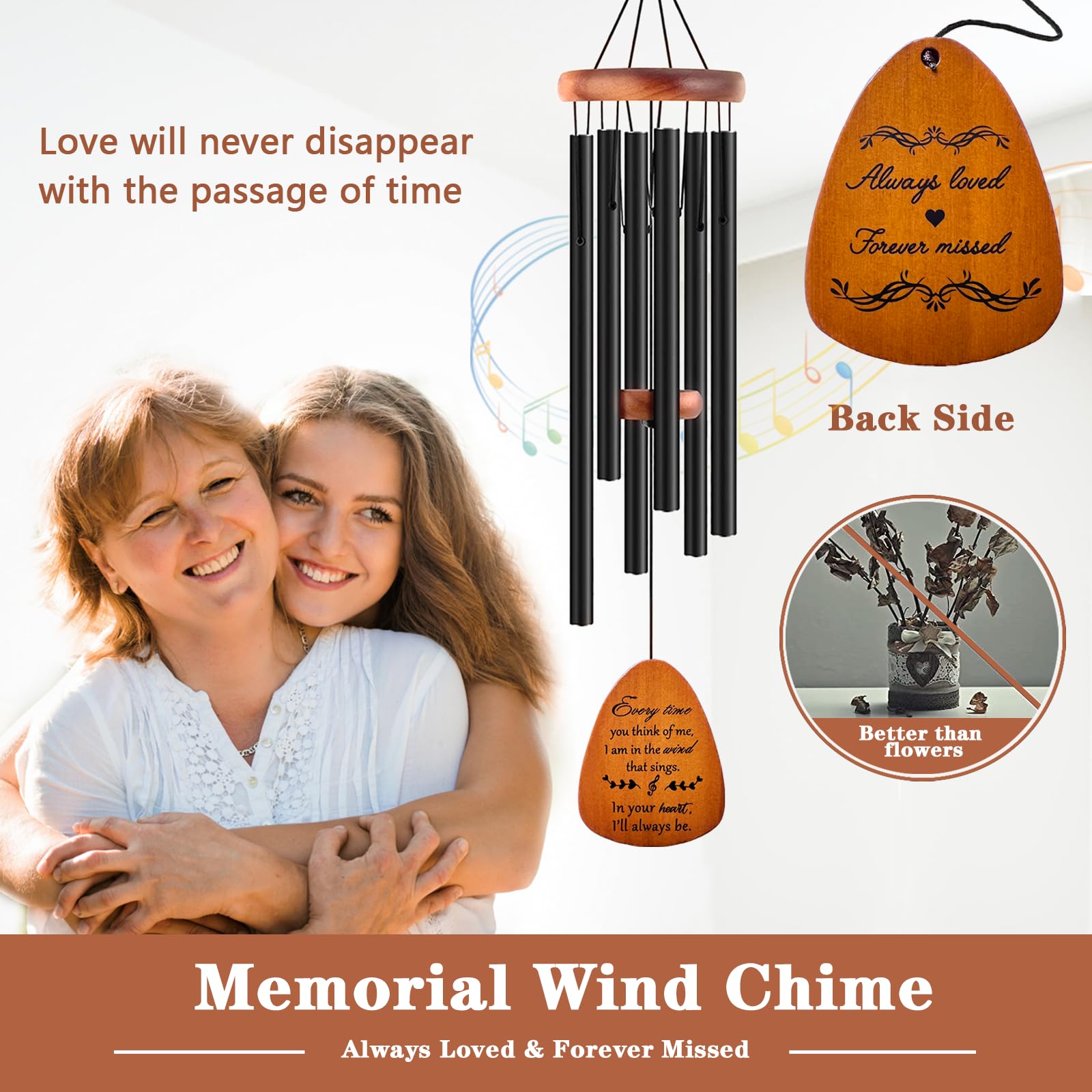 Close-up of Soopau Memorial Wind Chimes showing the tuning mechanism