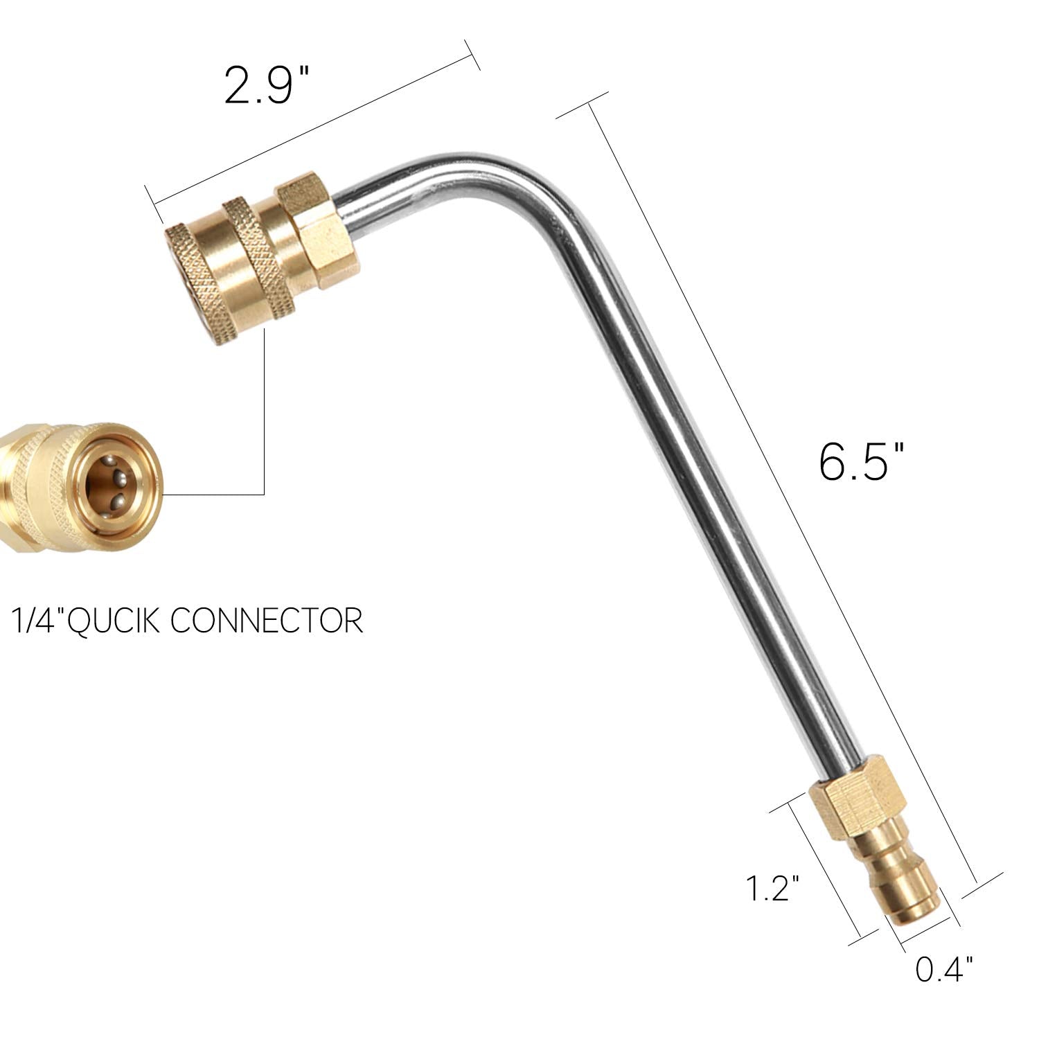 Close-up of Sooprinse Gutter Cleaner attachment connector