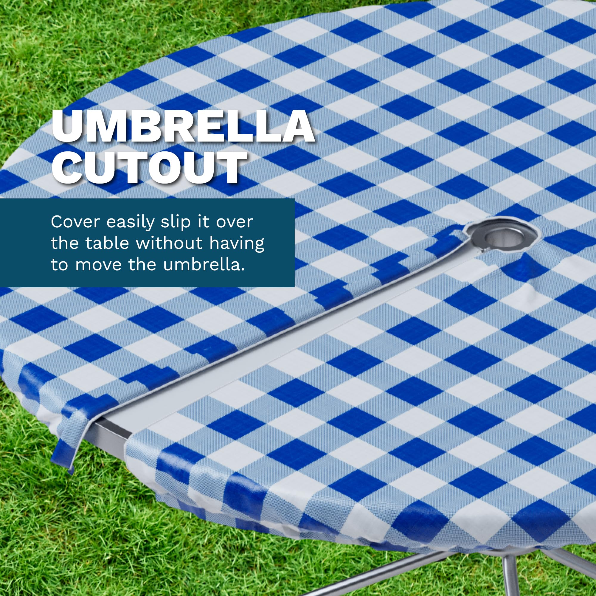 Close-up of Sorfey Vinyl Tablecloth's elastic corners