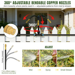 Close-up of Spalolen 360° bendable copper misting nozzle