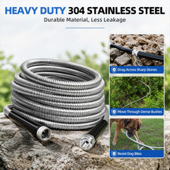 Close-up of SPECILITE stainless steel garden hose nozzle
