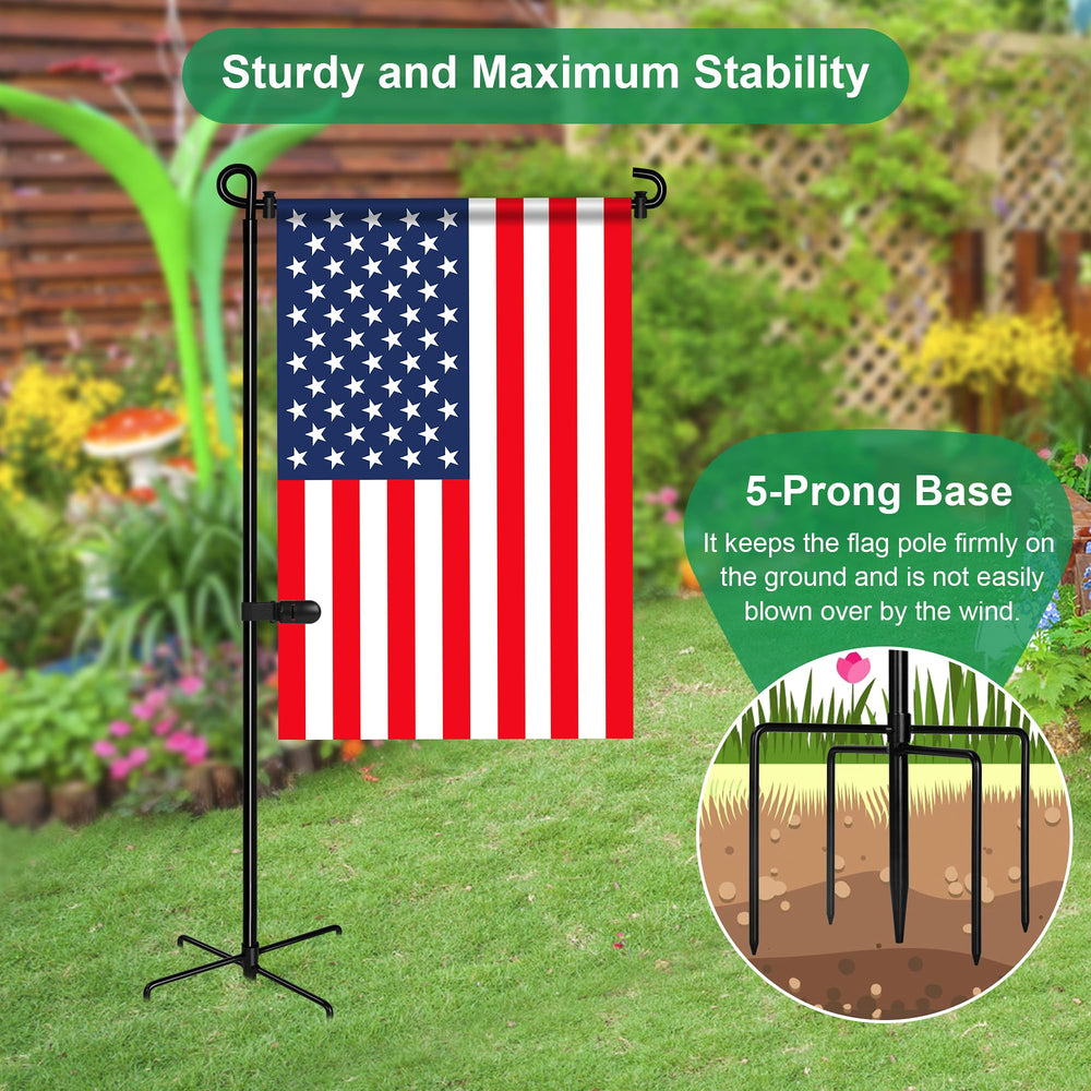 Close-up of Spirepro Garden Flag Stand wind clip and stoppers