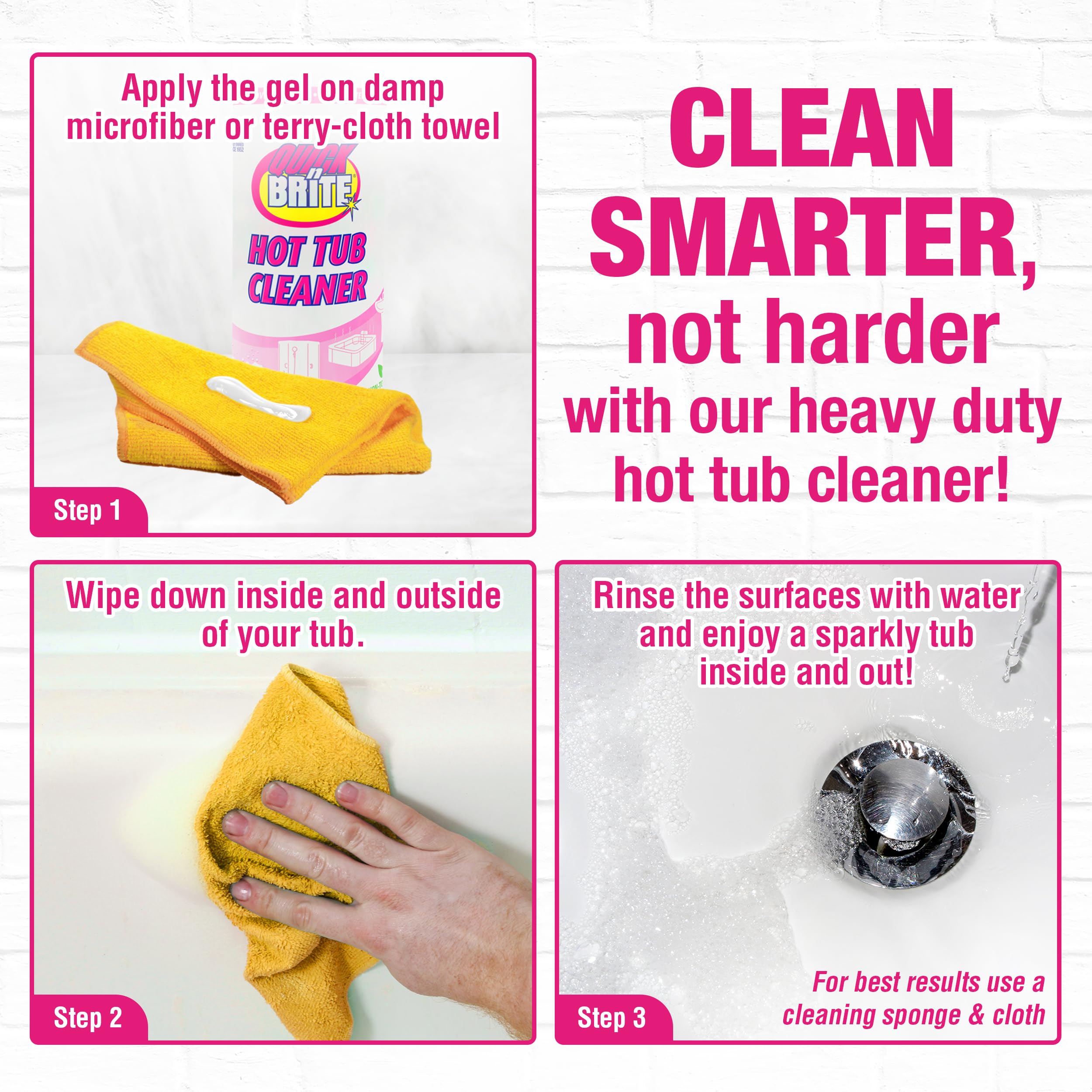 Close-up of sponge and cloth included with Quick 'n Brite cleaner